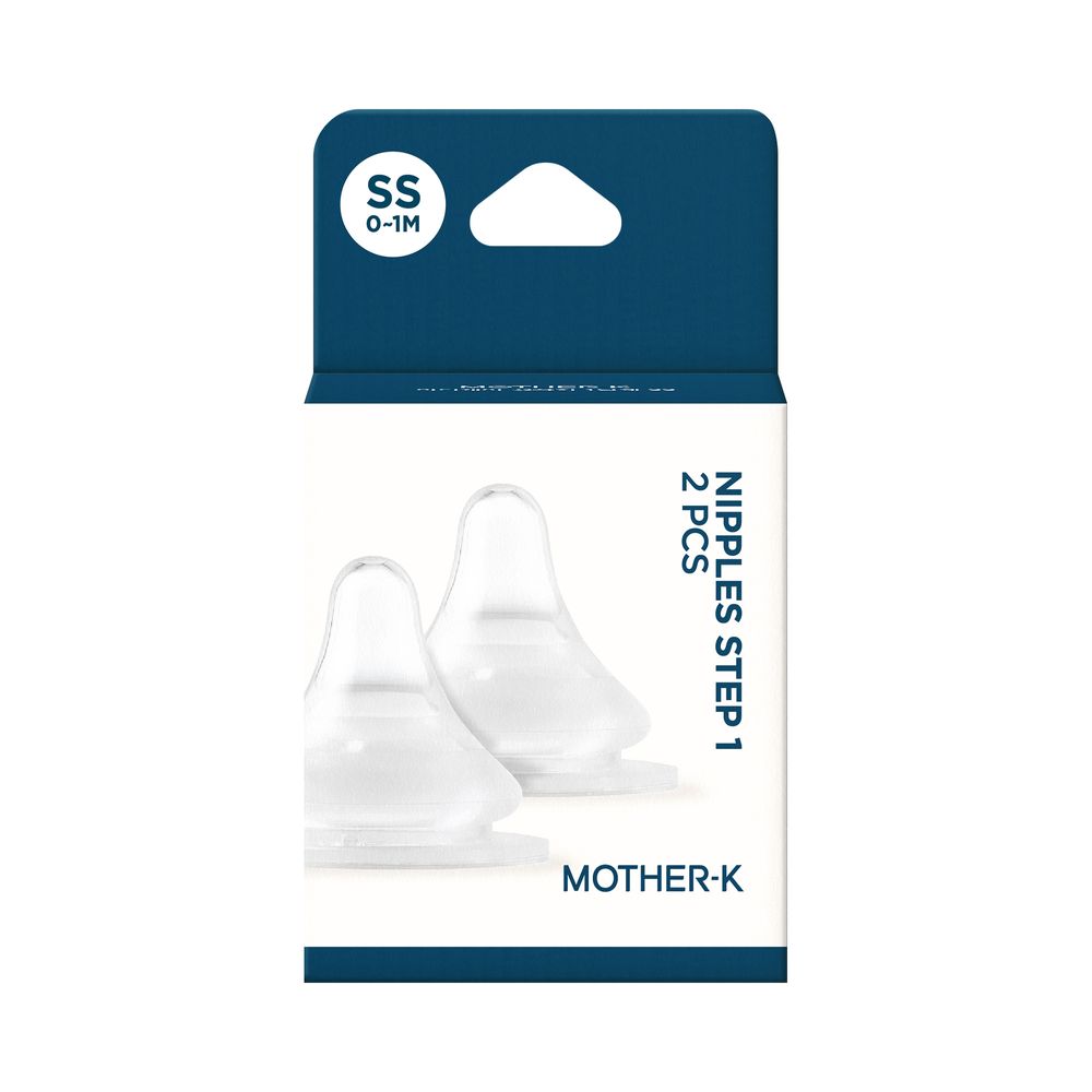 Mother K - Feeding Bottle Nipple Set - Clear - 2 Pcs