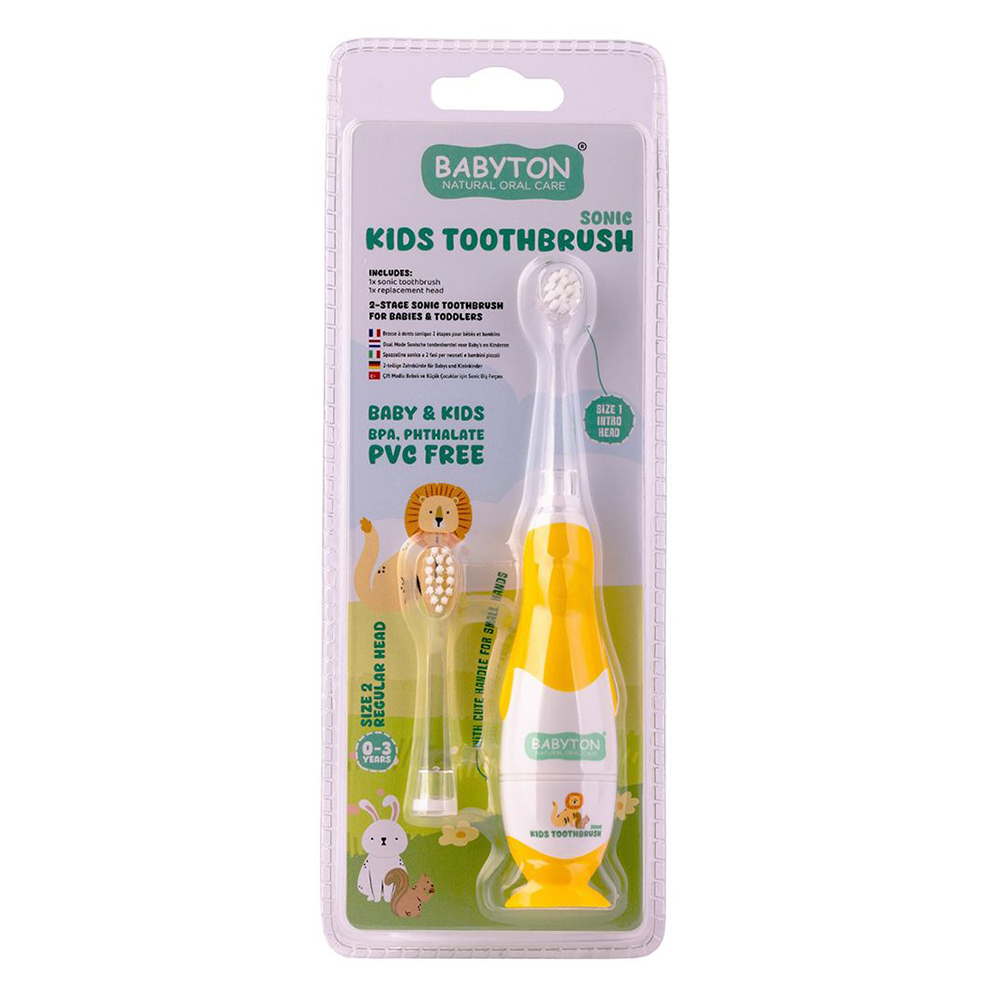 Babyton - Sonic Kids Toothbrush With Replacement Head - 2 Pcs