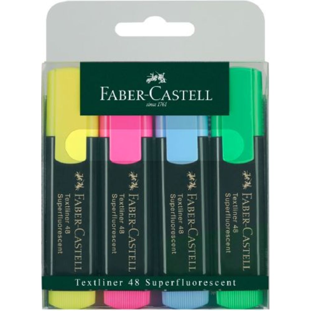 Faber Castell - Textliner 48 Superfluorescent Highlighter - 4 Pc Set