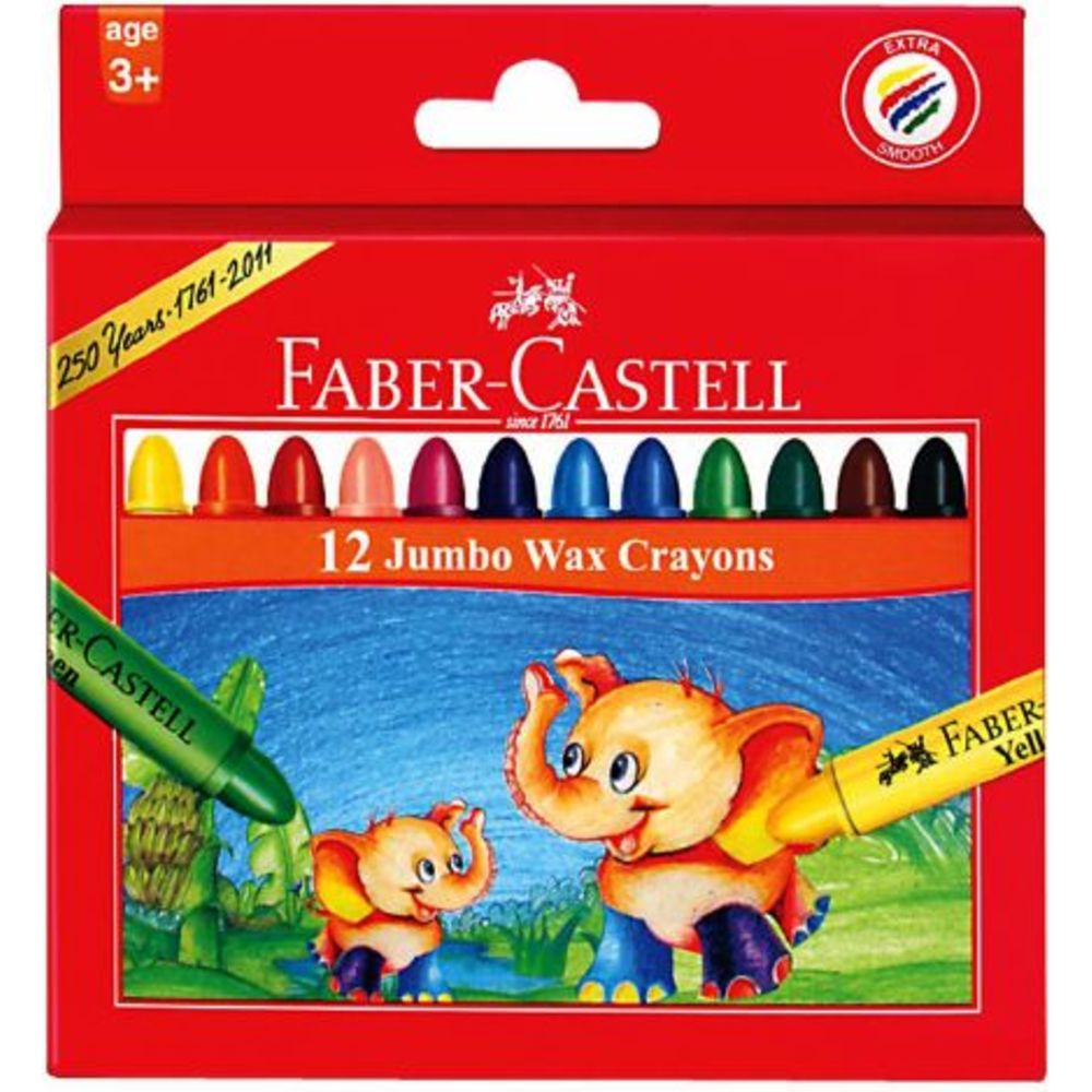 Faber Castell - Jumbo Wax Crayons - 12 Pc Set