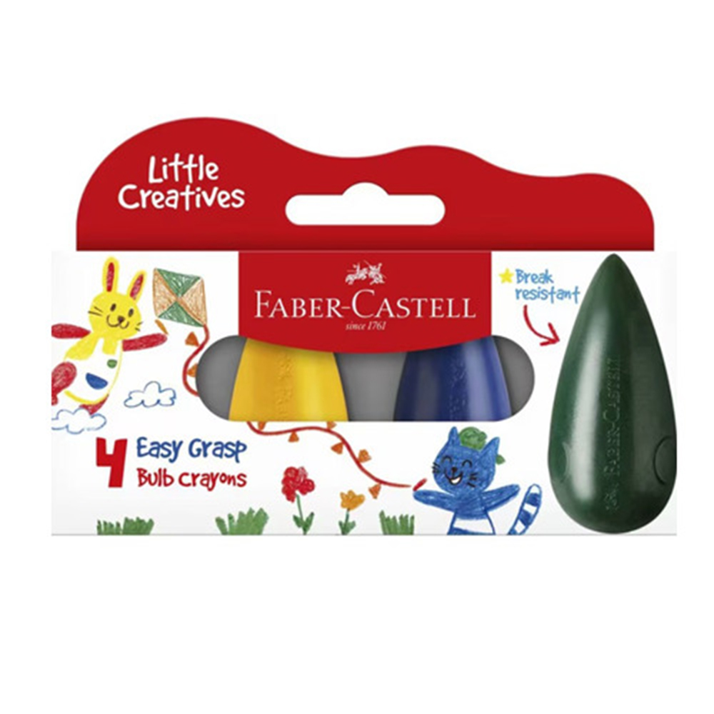 فابر كاستل - أقلام تلوين شمعية سهلة الإمساك - مجموعة من 4 قطع