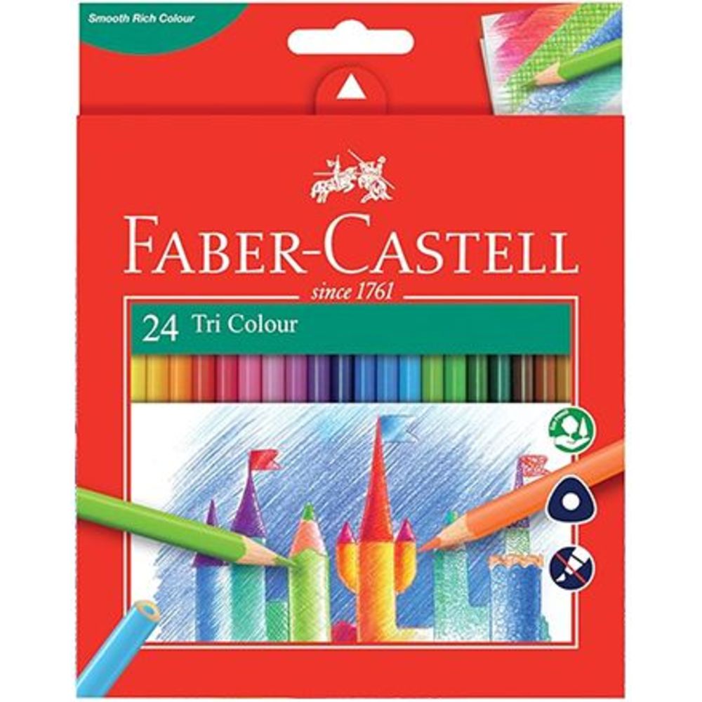 Faber Castell - Tri Colour Pencils - 24 Pc Set