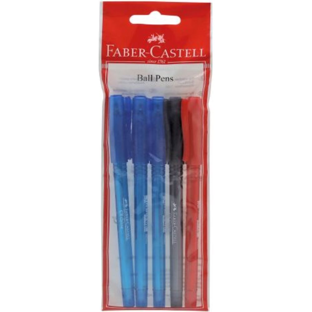 Faber Castell - CX 0.7 Silk Blister Ball Pen - 5 Pc Set