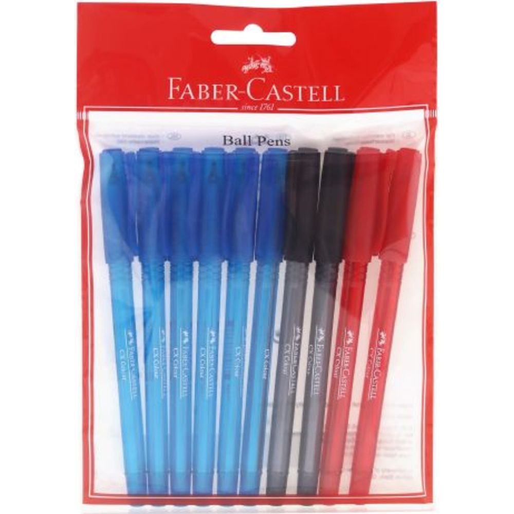 Faber Castell - CX 0.7 Silk Blister Ball Pen - 10 Pc Set