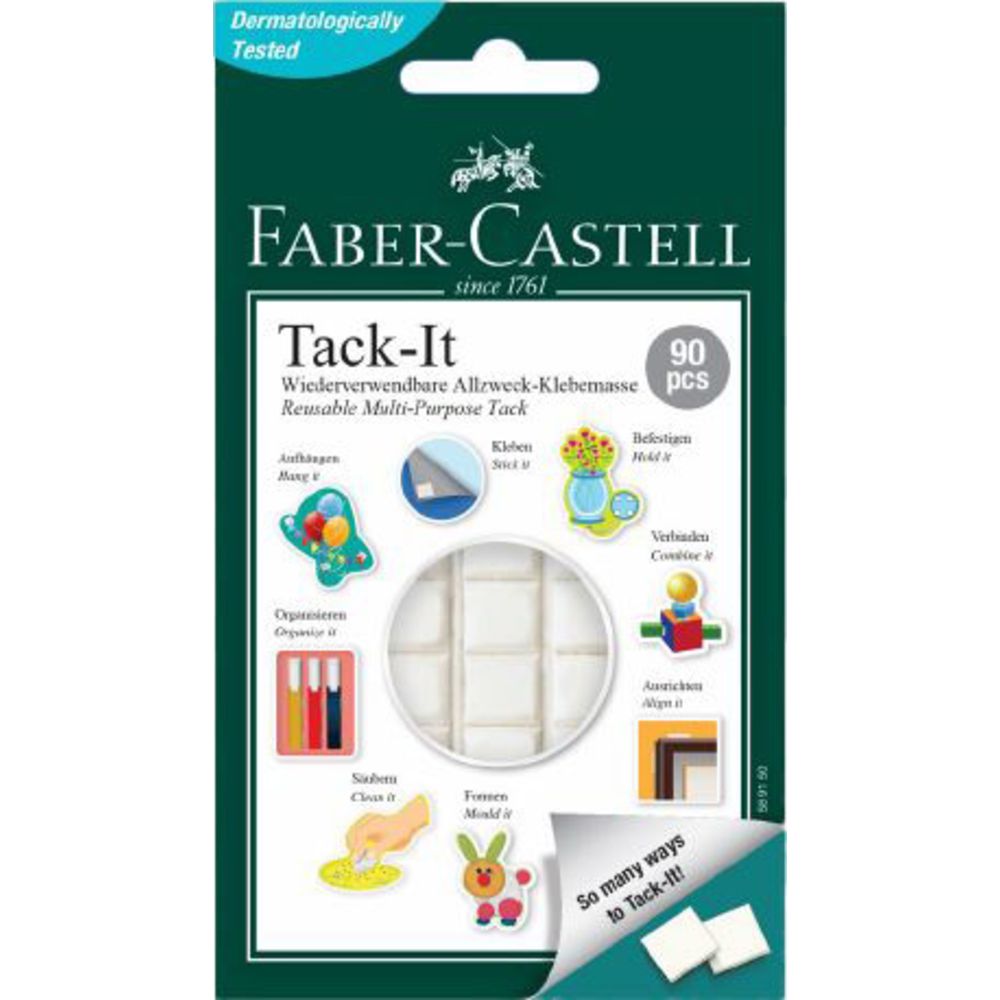 فابر كاستل - لاصق تاك إت - أبيض - مجموعة من 90 قطعة