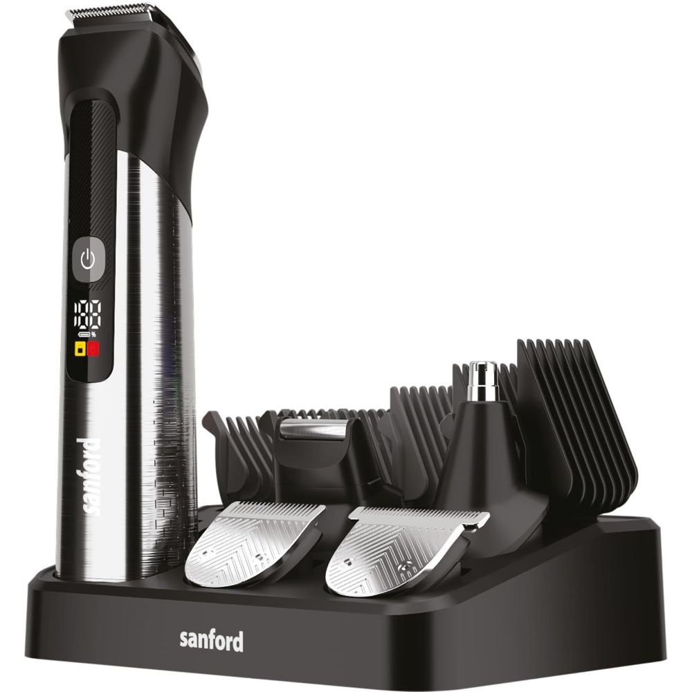 Sanford - 12-In-1 Rechargeable Grooming Kit - Black