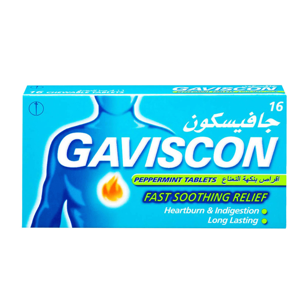 Gaviscon Tablets - Peppermint - 16 Pcs