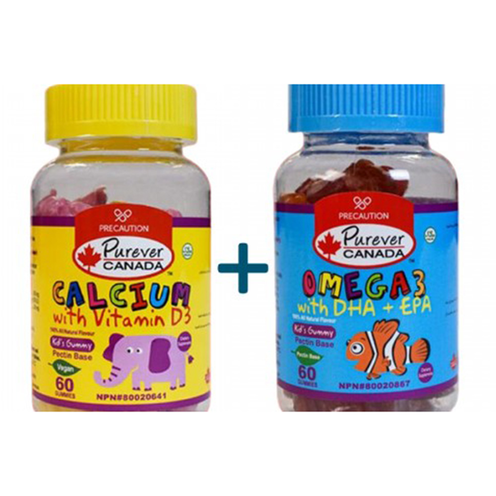 بيورفر - عبوة حلوى للأطفال تحتوي على أوميغا 3 وكالسيوم - 60 قطعة حلوى