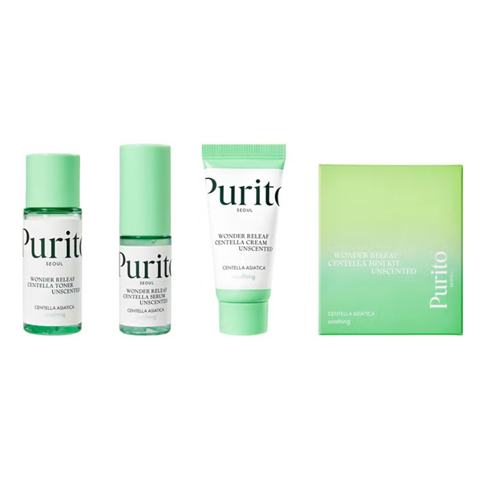 Purito - Wonder Releaf Centella Mini Skincare Kit - Unscented - 3 Pcs - 60 ml