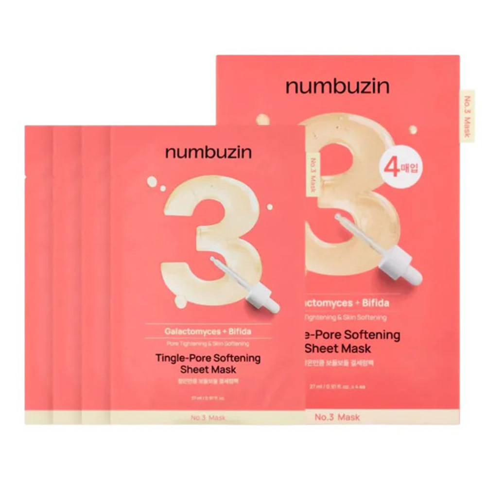 Numbuzin - No.3 Tingle-Pore Softening Sheet Mask - 5 Pcs - 27 ml