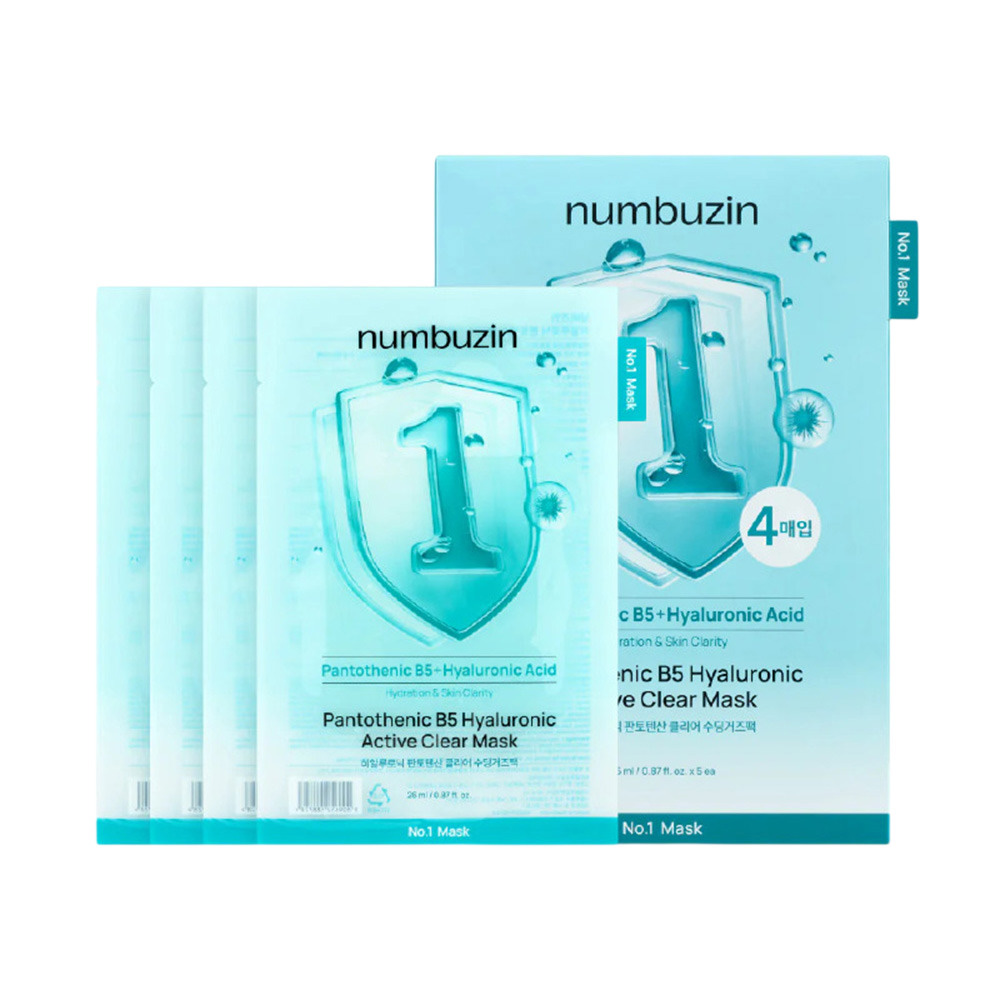 Numbuzin - No.1 Pantothenic B5 Hyaluronic Active Clear Mask - 5 Pcs - 25 ml