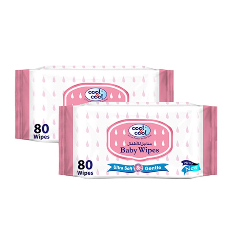 Cool & Cool Baby Wipes Twin Pack, 80's