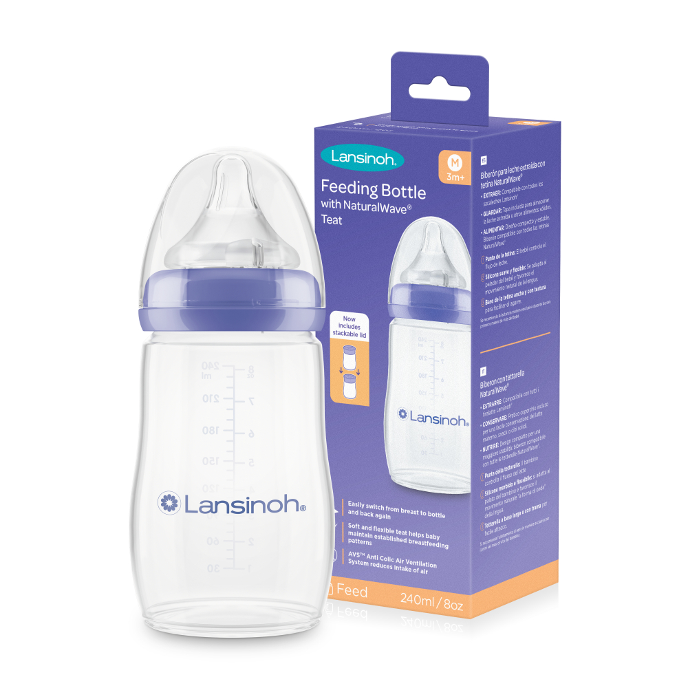 Lansinoh - Feeding Bottle 240ml With Natural Wave Teat