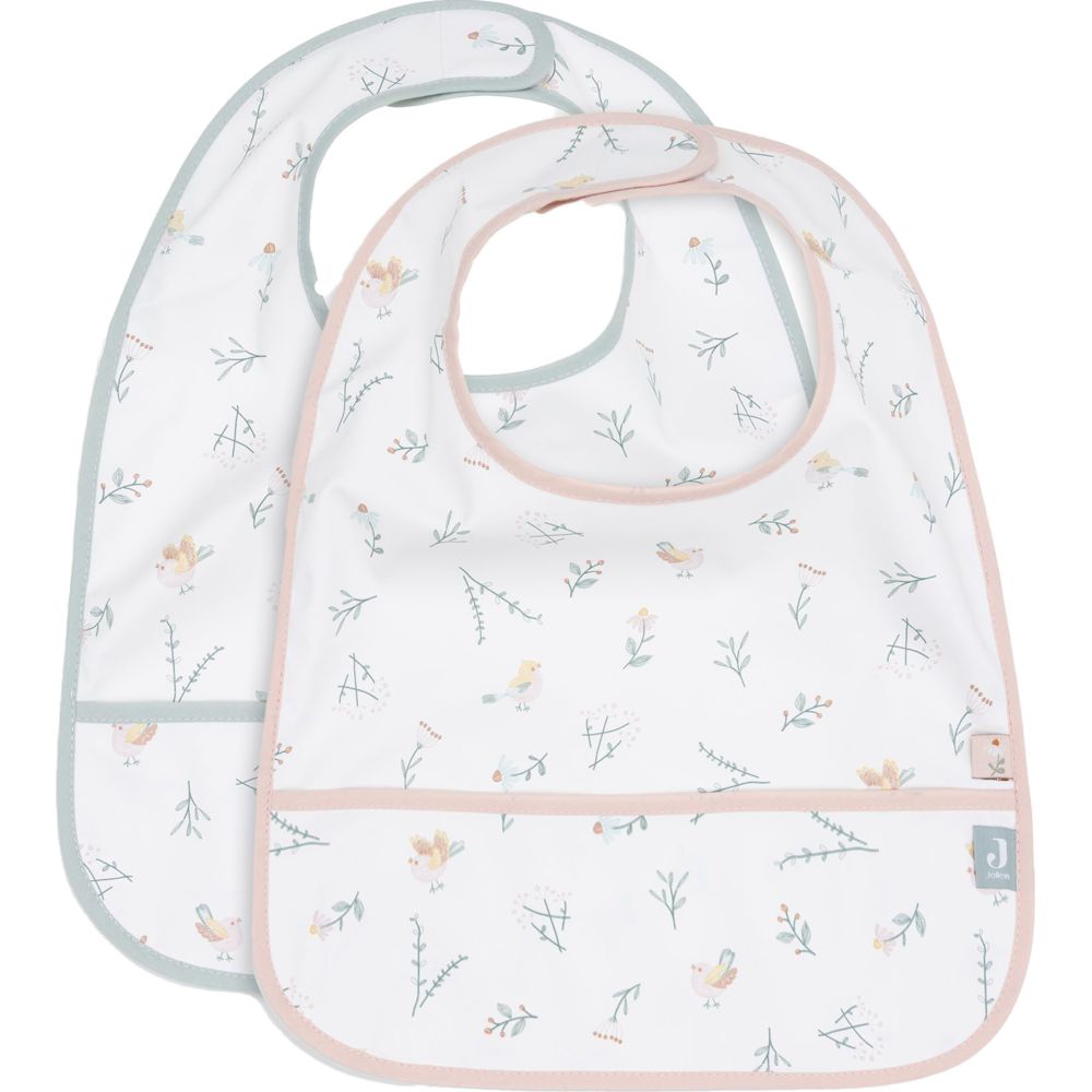 Jollein Baby Waterproof Bibs - Lovely Birds - 2 Pc Set