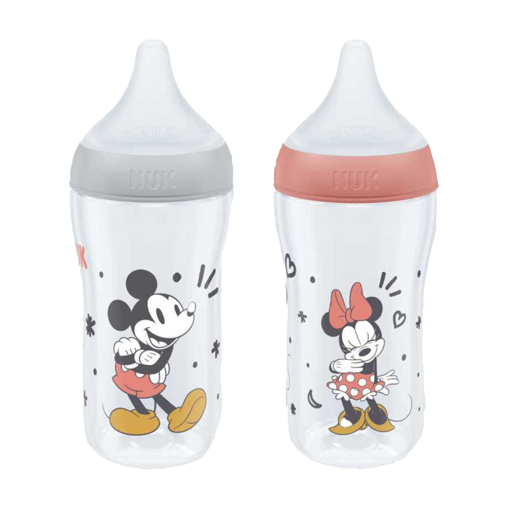Nuk - Perfect Match Mickey Mouse Baby Feeding Bottle - Grey - 260 ml