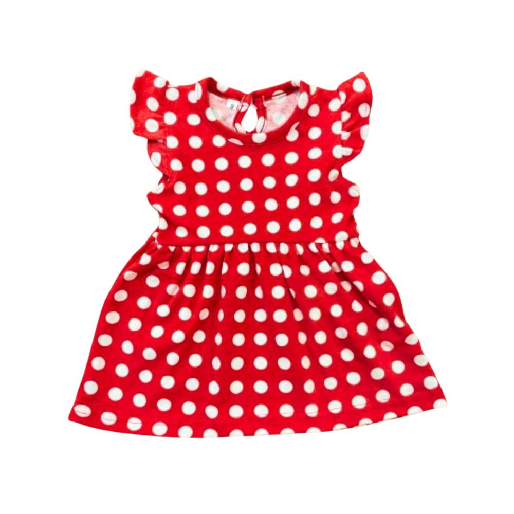 Veronica Ruffle Sleeve Dress Polka Dot - Red