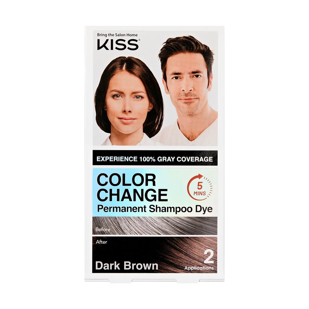 Kiss - Color Change Shampoo Dye - Dark Brown