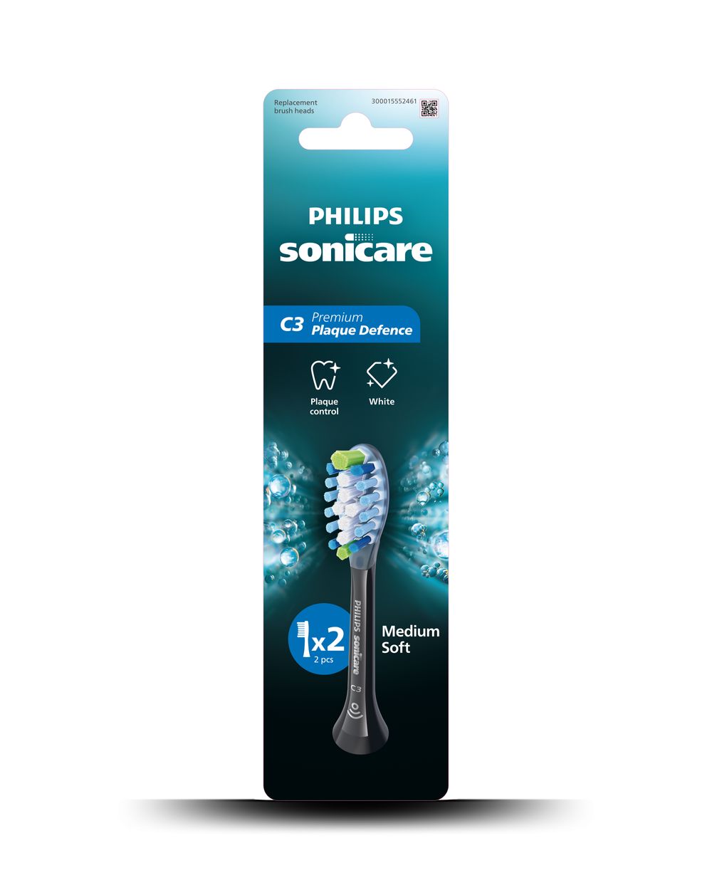 Philips - Sonicare C3 Plaque Defence Brush Head - Black - 2 Pcs