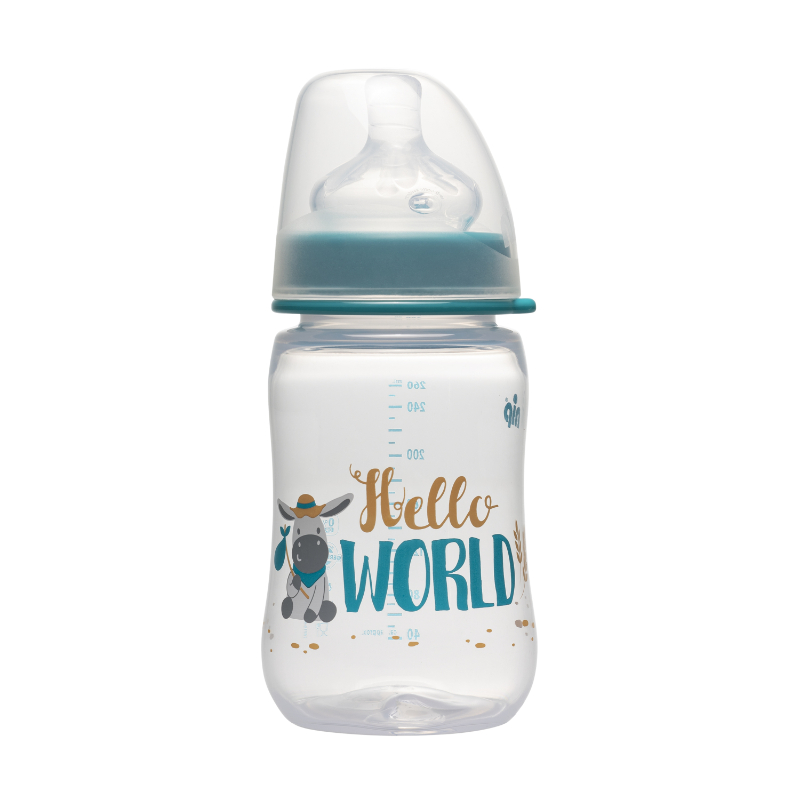 Nip - Wide Neck PP Feeding Bottle - Blue - 260 ml