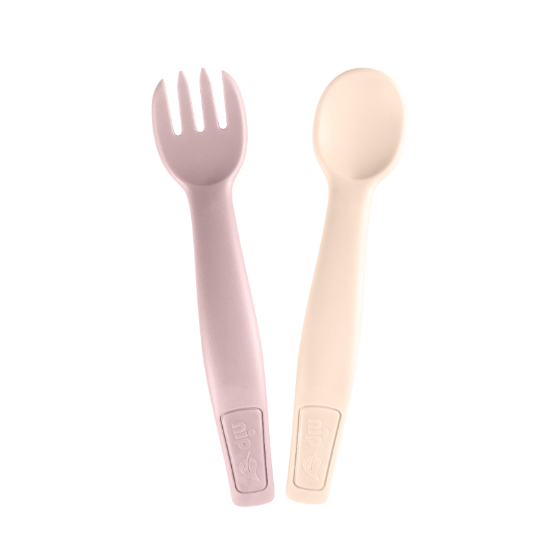 Nip Bio Based Plastic Cutlery Spoon & Fork Set - Purple