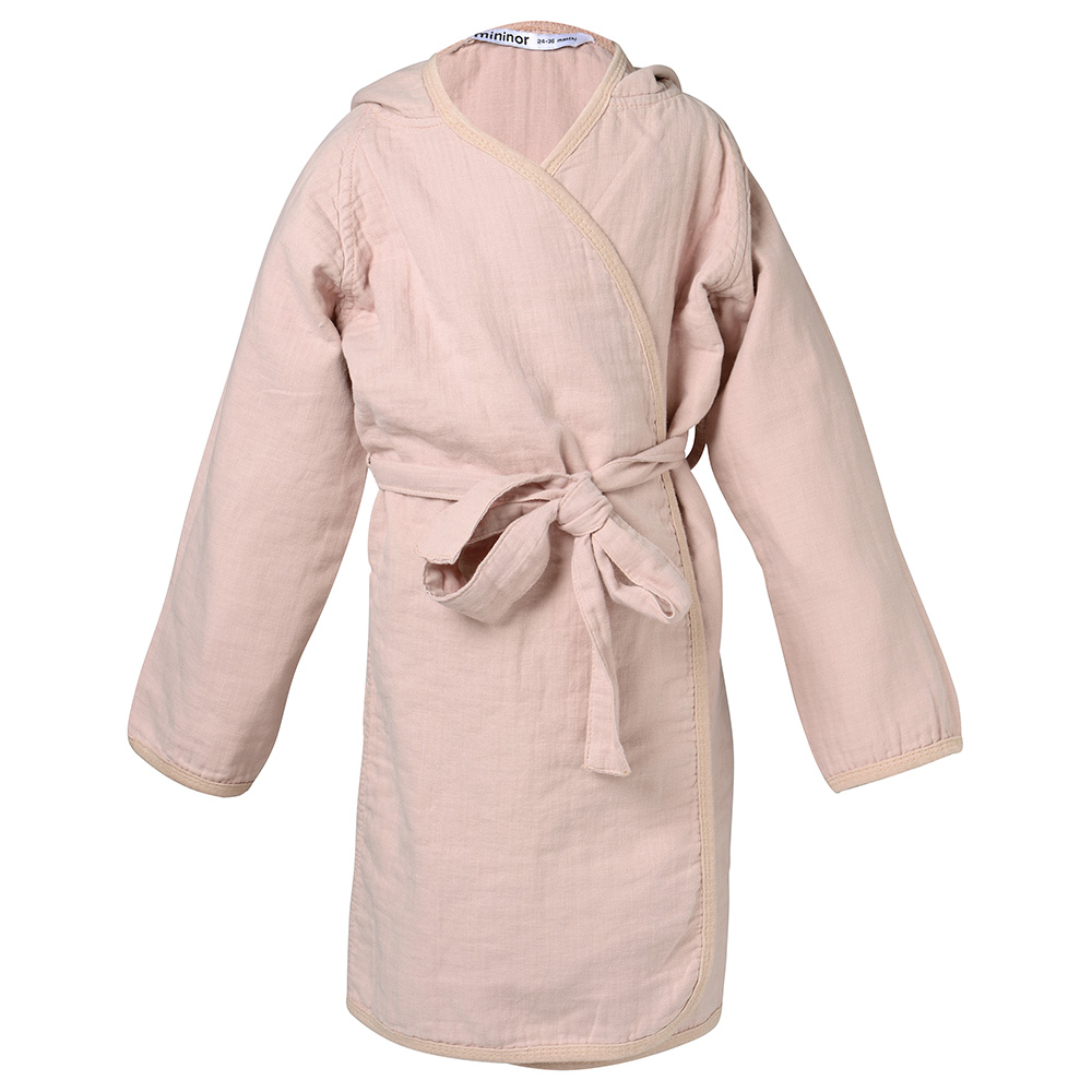 Mininor - Toddler Organic Cotton Bathrobe - Peach