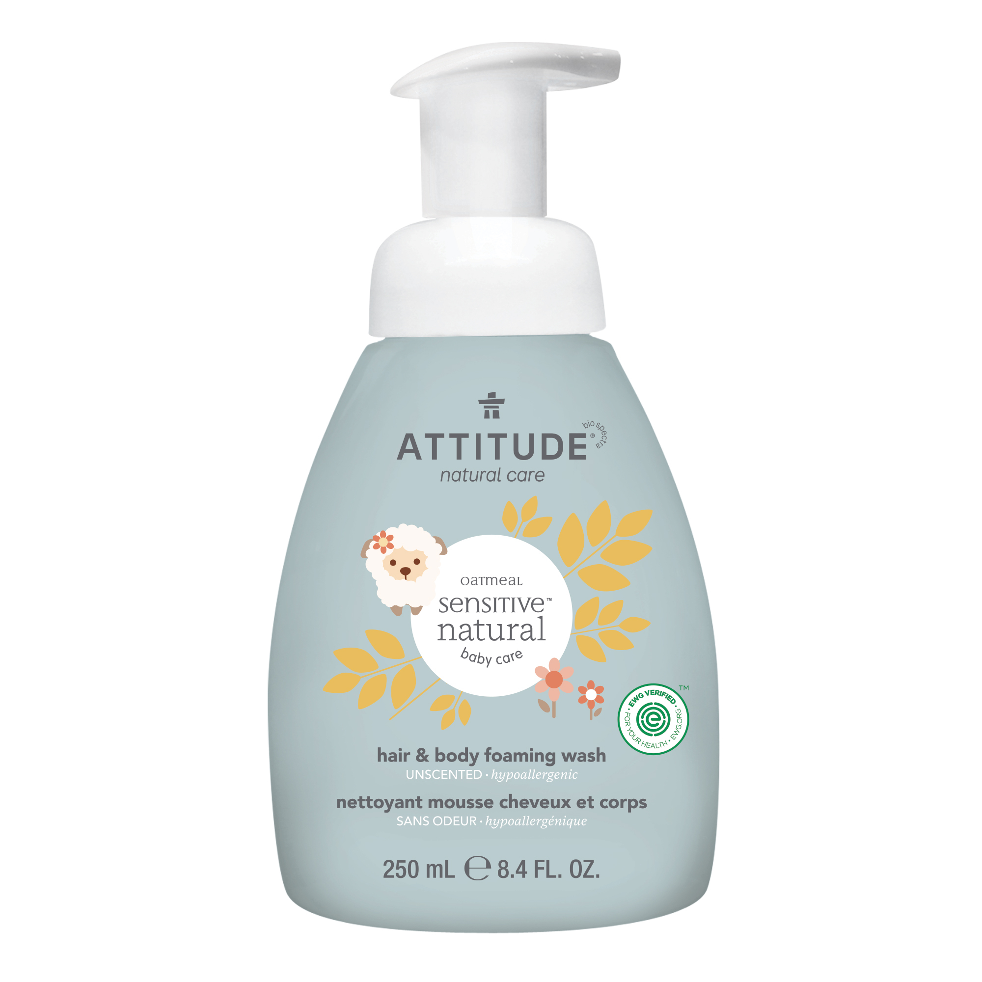 Attitude - Sensitive 2-in-1 Hair & Body Foam Wash