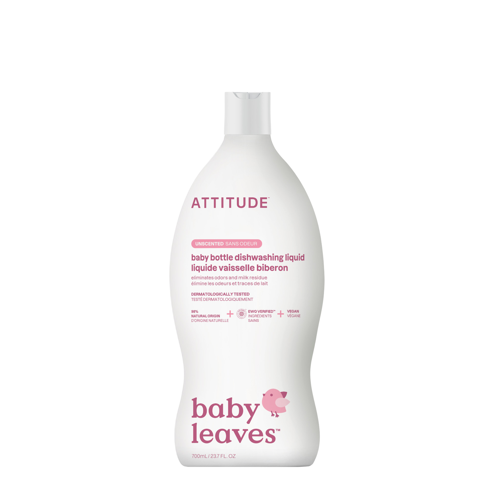 Attitude - Fragrance Free Baby Bottle & Dishwashing Liquid - 700 ml