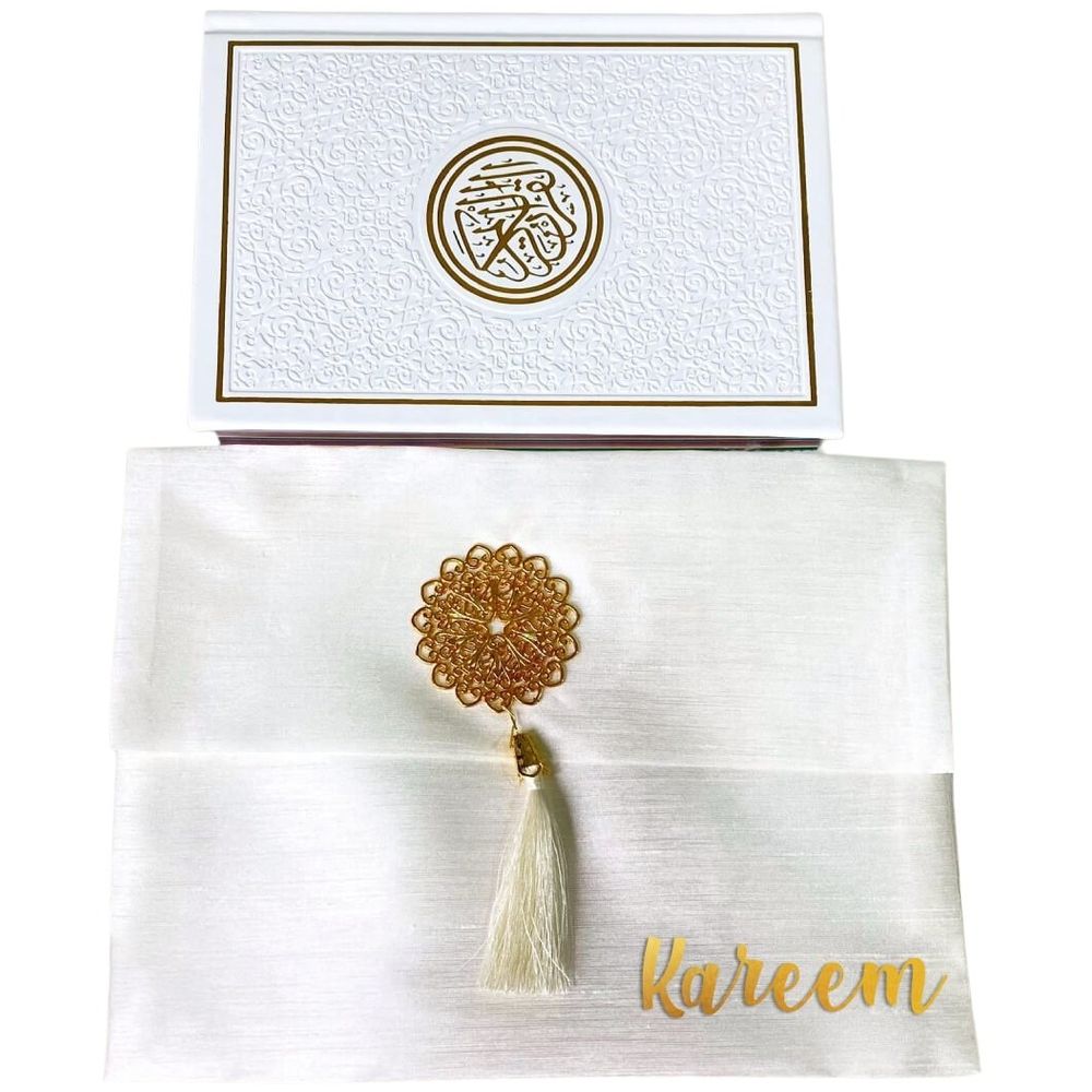 Zayoshe Rainbow Quran With Pouch - White