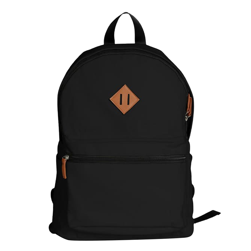 Giftology - Lemgo Canvas Backpack - Black/Tan - 15-Inch/38.5cm