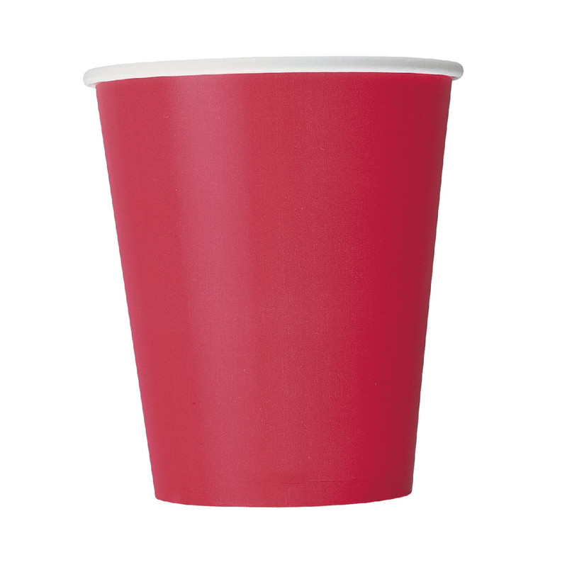 Unique - Party Cups - Ruby Red - 14 Pcs - 266 ml