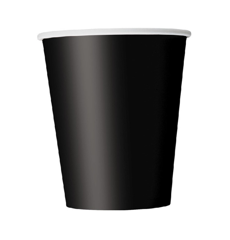 Unique - Party Cups - Midnight Black - 14 Pcs - 266 ml