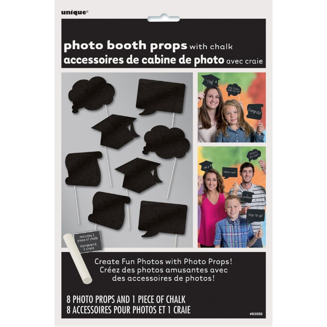 Unique - Graduation Selfie Chalkboard Photo Prop Set With Chalk