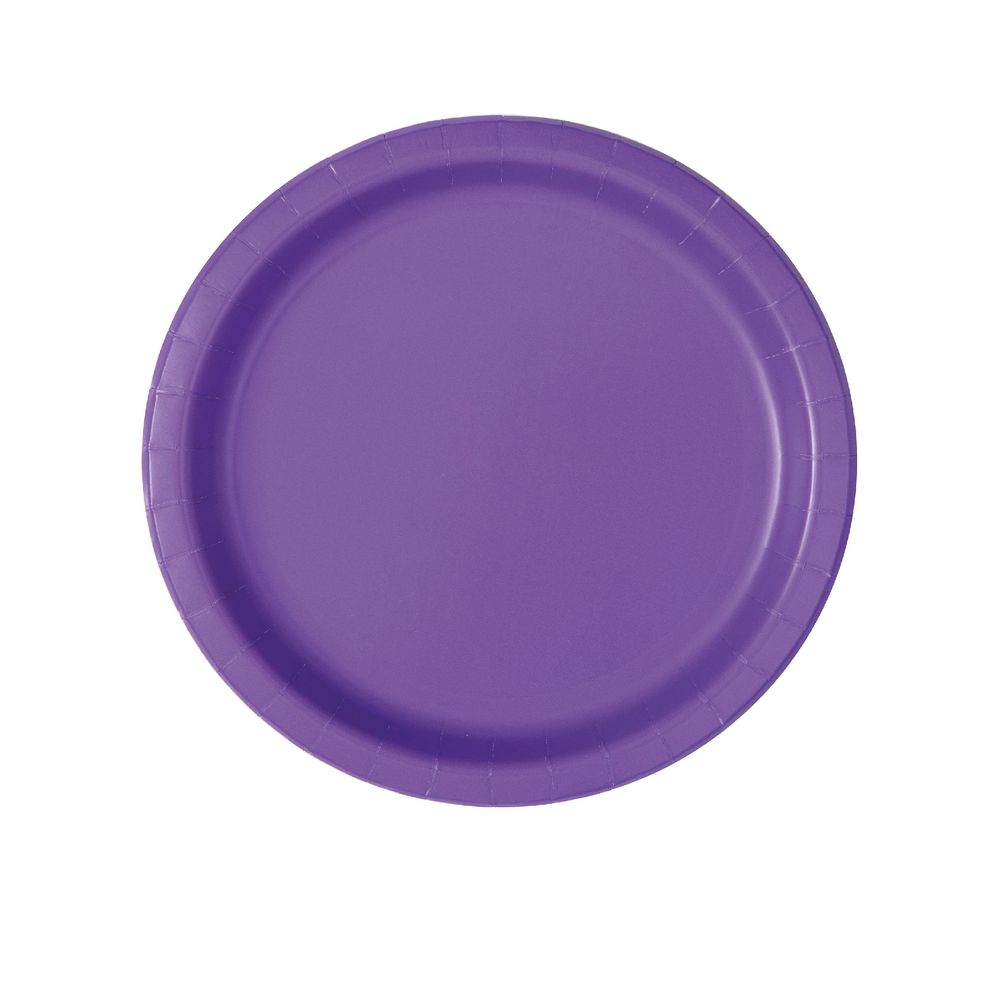 Unique - 20 Neon Purple Round Plate 7"