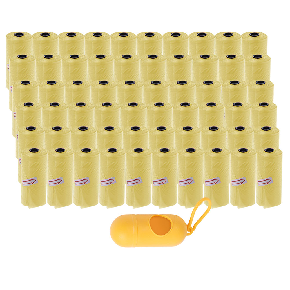 Star Babies - Disposable Scented Nappy Bag With Dispenser - Yellow - Pack of 60 - 900pcs