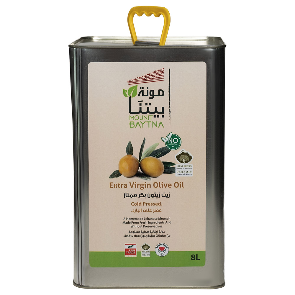 مونة بيتنا - زيت زيتون بكر ممتاز معصور على البارد - 8 لتر
