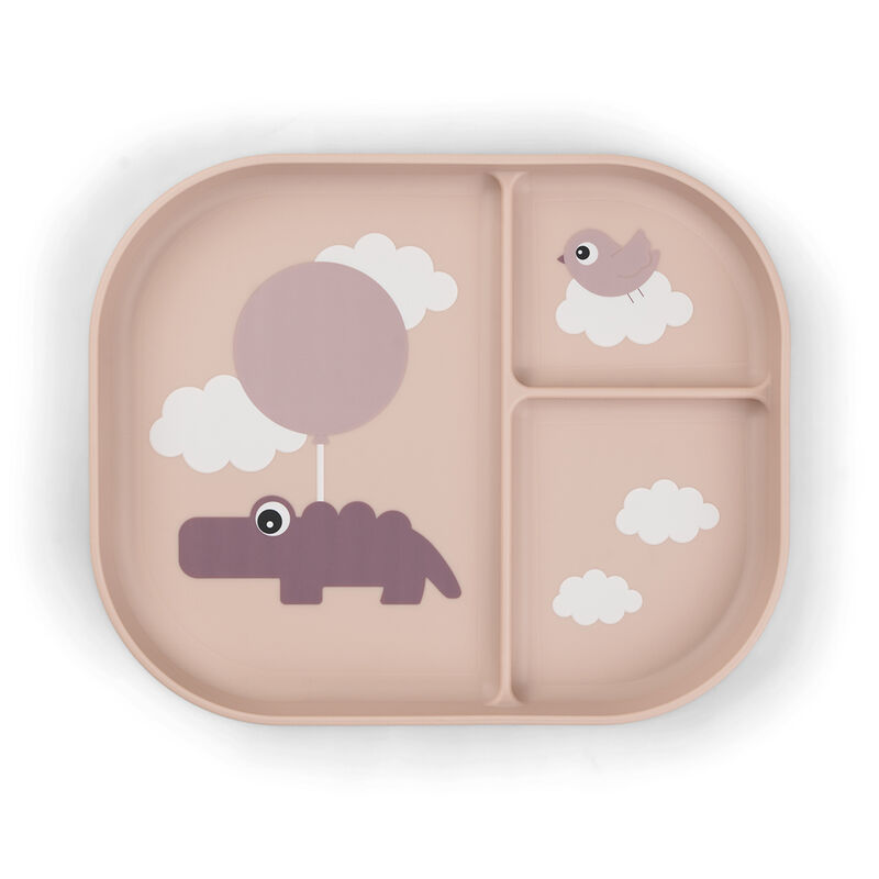 Done By Deer Foodie 3 Compartments Plate - Happy Clouds - Powder