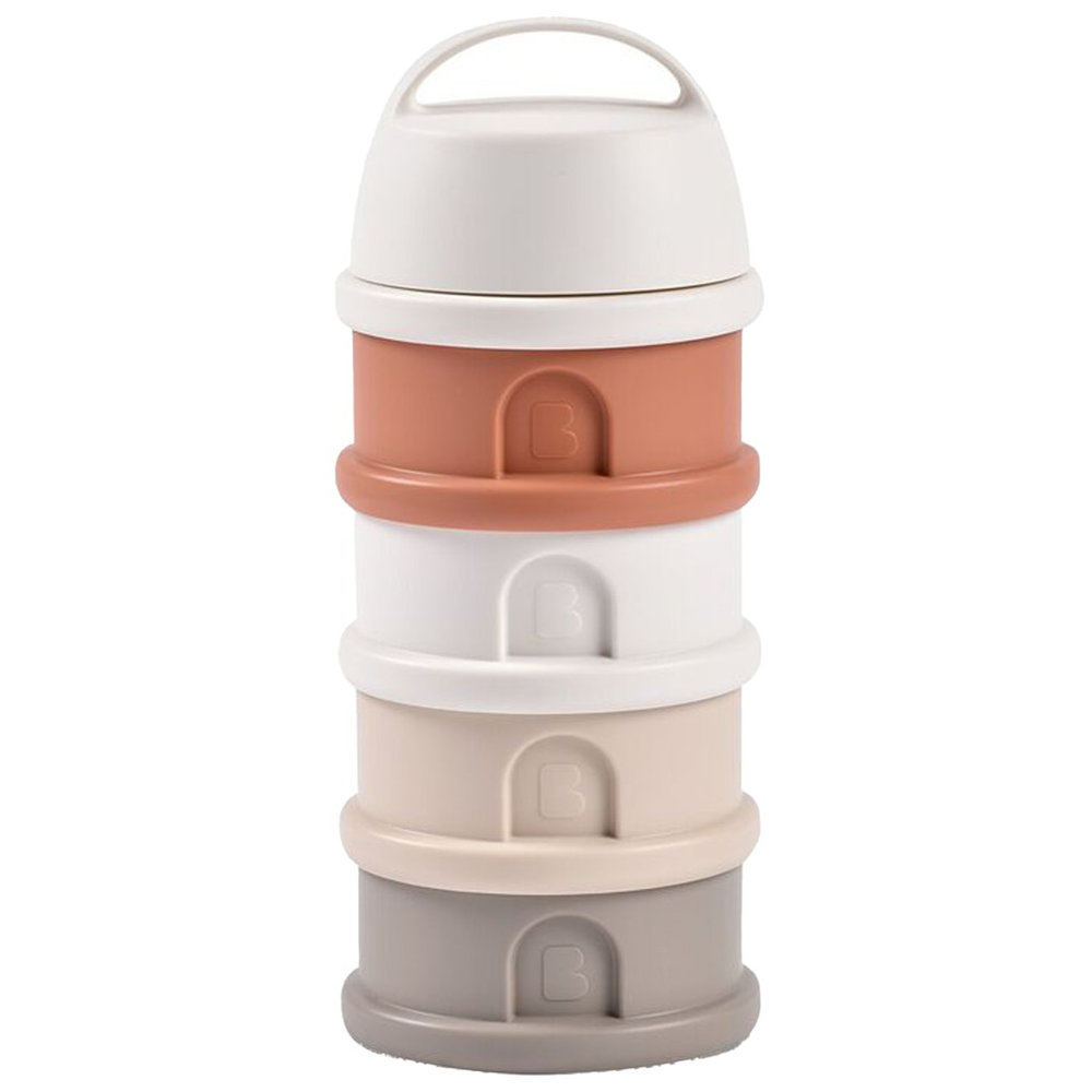 Beaba - Formula Milk Container 4 Compartments - Cotton White Terracotta