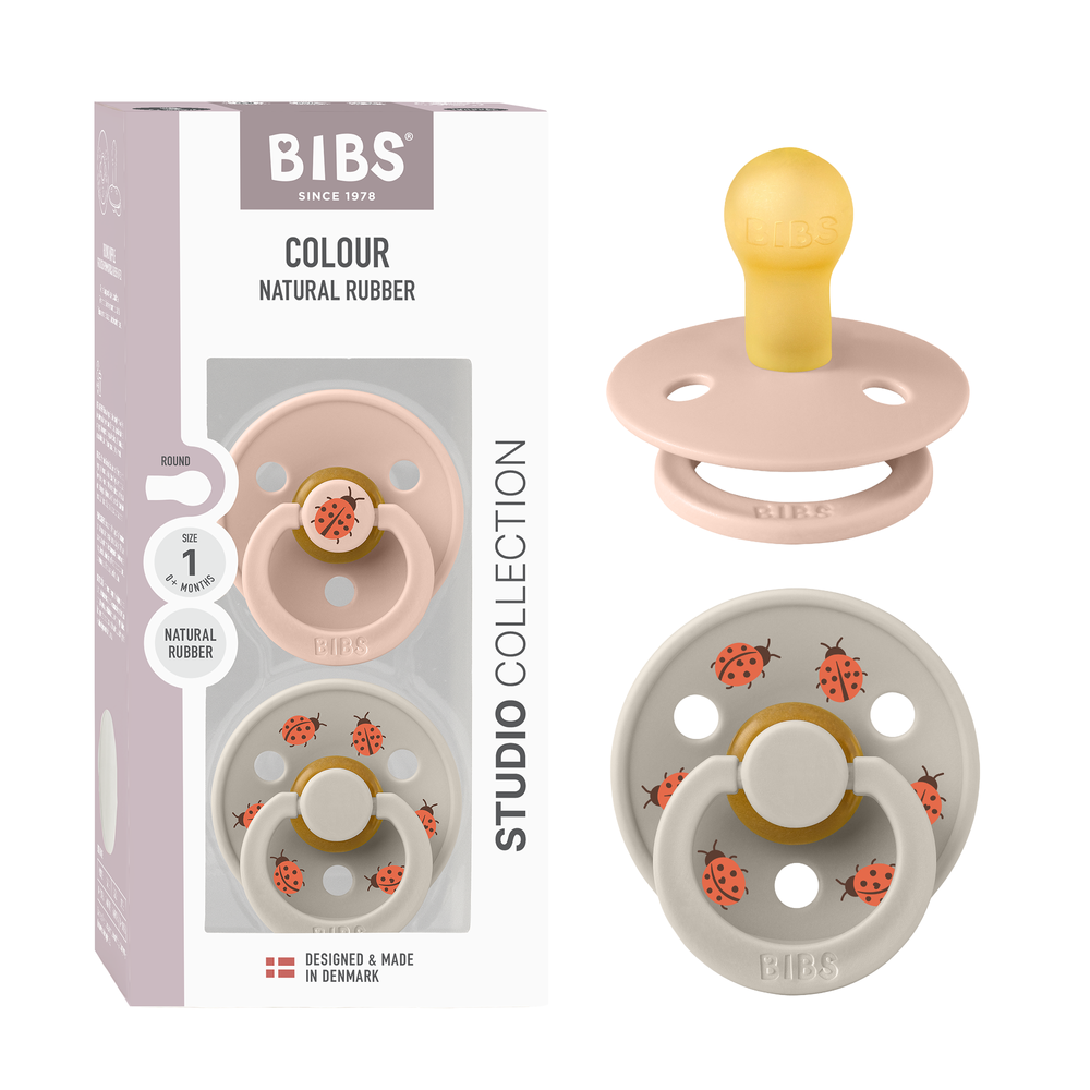 Bibs - Pacifier Studio Ladybug Latex Size 1 Blush - 2pcs