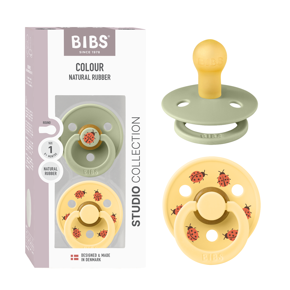 Bibs - Pacifier Studio Ladybug Latex Size 1 Sage - 2pcs