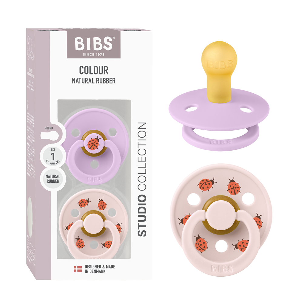 Bibs - Pacifier Studio Ladybug Latex Size 1 Violet Sky - 2pcs