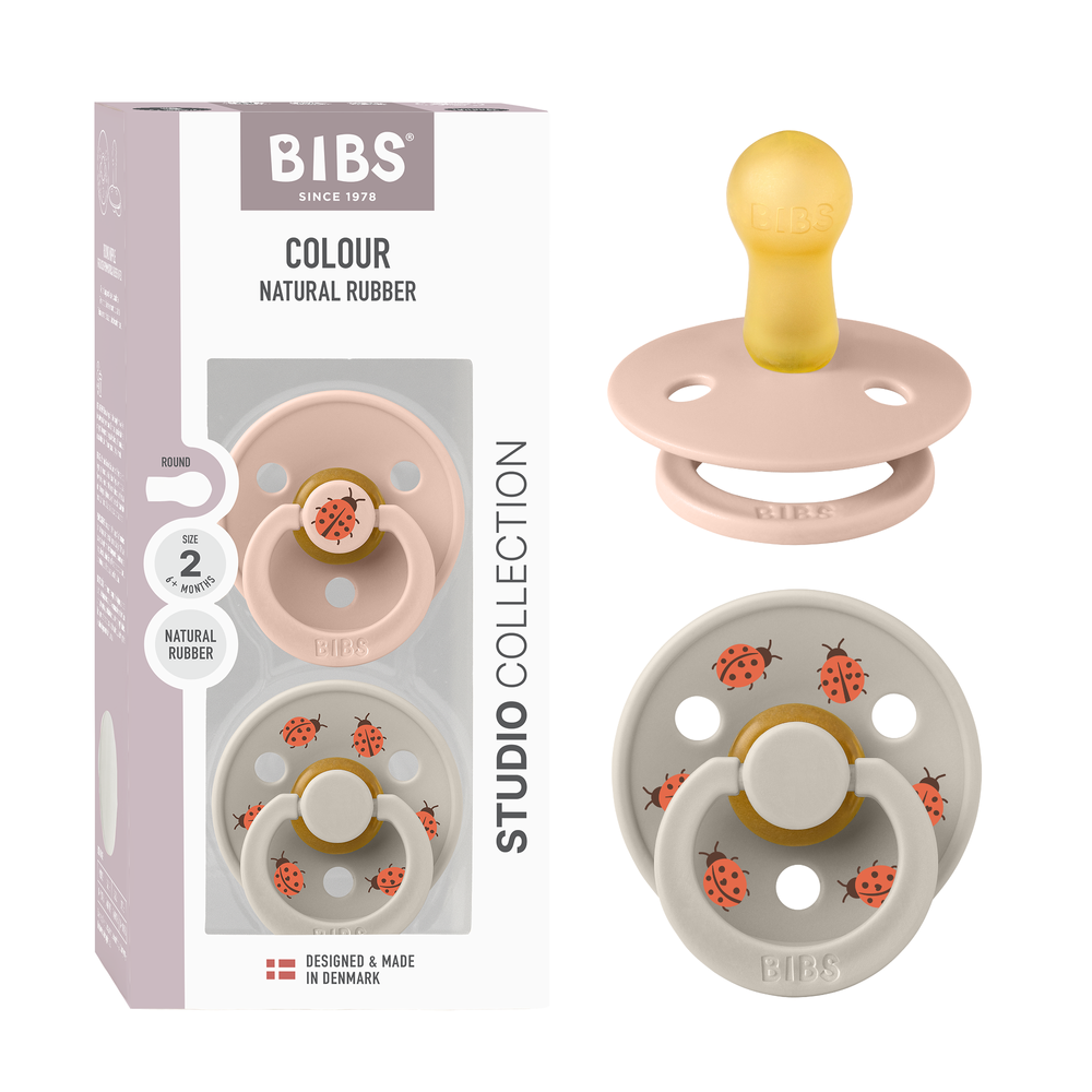Bibs - Pacifier Studio Ladybug Latex Size 2 Blush - 2pcs