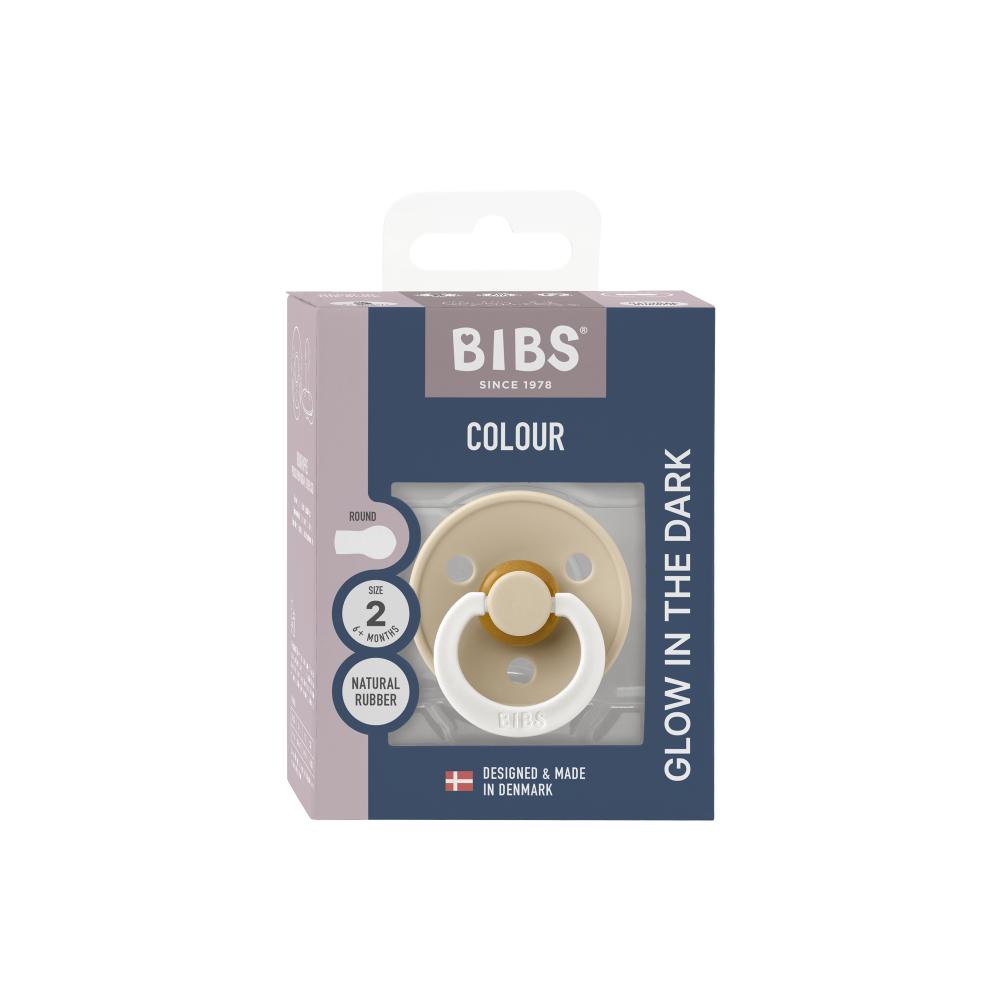 Bibs - Colour Glow In The Dark Pacifier - Size 2 - Vanilla