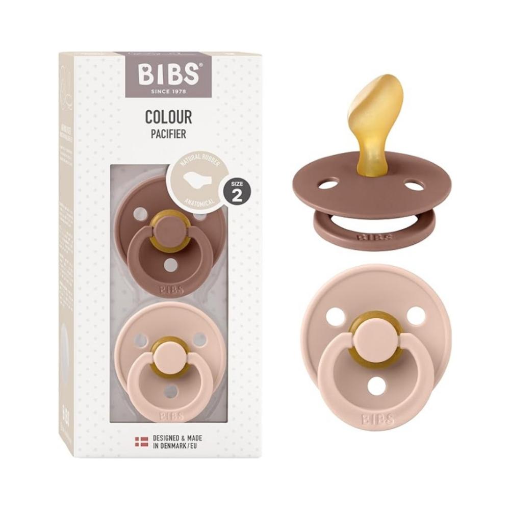 Bibs - Latex Anatomical Pacifiers 6M - Blush/Woodchuck - Pack of 2 - Size2