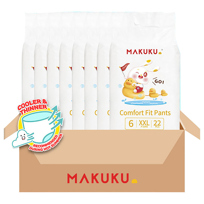ماكوكو - حفاضات كِلوت كومفورت فيت - حجم 6 - إكس إكس لارج - 15+ كلغ - 176 حفاض