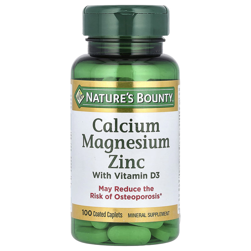Natures Bounty - Calcium Magnesium Zinc Caplets - 100 Pcs