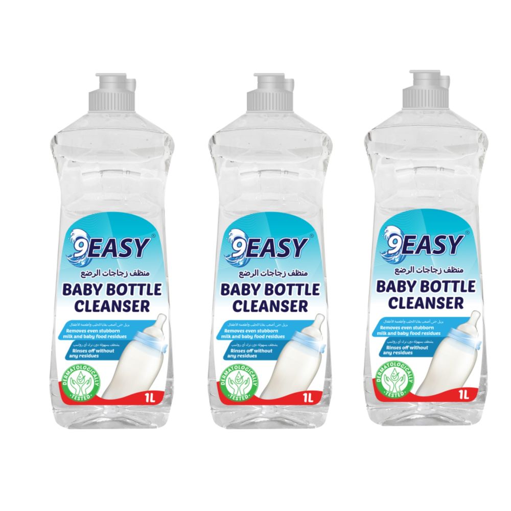 Charmm Baby Bottle Cleanser & 60 Bambo Nature Wet Wipes Set - Pack of 3 - 1 L