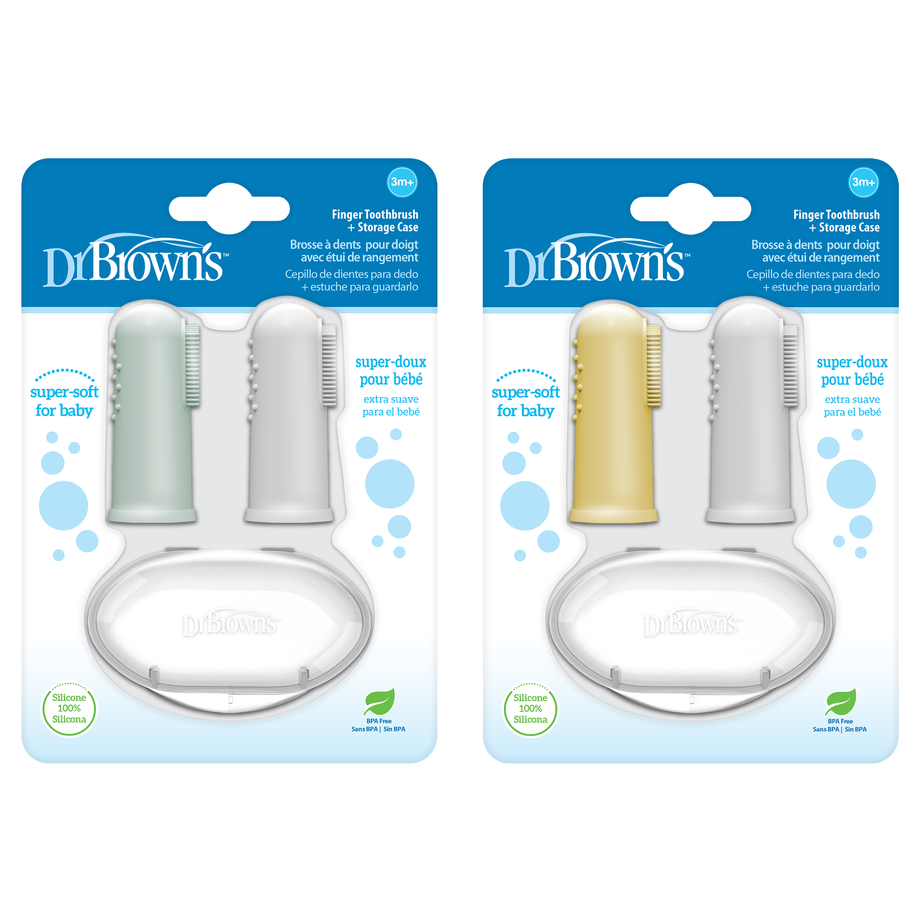 Dr. Browns - Silicone Finger Toothbrush With Case - 2 Pc Set