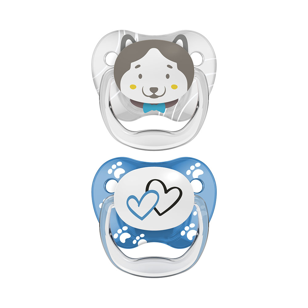 Dr. Browns - Prevent Printed Shield Soother 6-18M - Stage 1 - Teal/Grey - 2 Pc Set