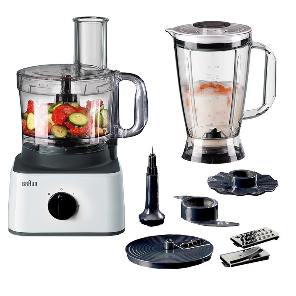 Braun 8-in-1 Household Food Processor With Blender Set White