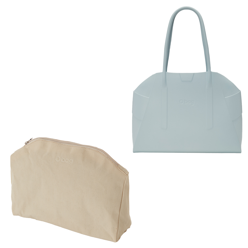 O Bag - Unique XL Handbag With Inner Pouch - Pastel Blue